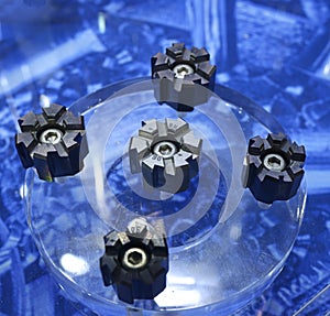 Modern quick change indexable head reamers presented on stand