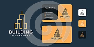 Modern real estate architecture logo design with business card template