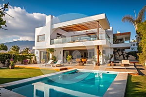 Modern real estate exterior architecture of luxury home. Housing market