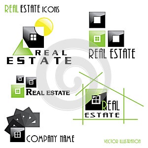 Modern Real estate icons for business design.