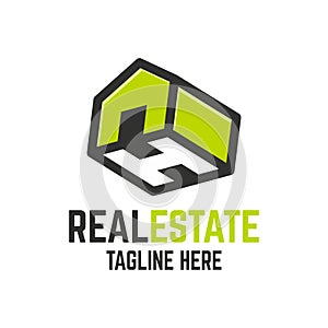 Modern real estate letter H logo