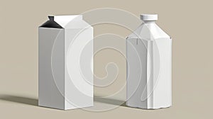 This modern realistic 3d mockup of cardboard package with plastic cap for liquid dairy products and beverages is