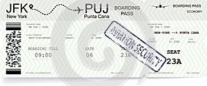 Modern and realistic boarding pass