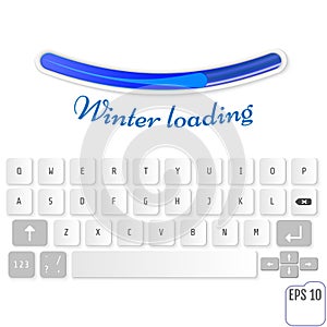 Modern realistic phone keyboard. Winter loading concept. Vector