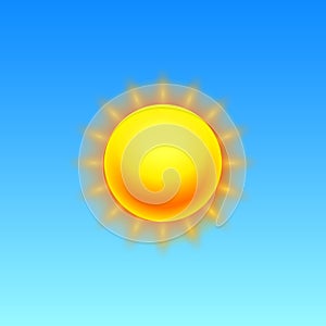 Modern Realistic weather icon. Meteorology symbol on blue background. Color Vector illustration for mobile app, print or