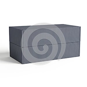 Modern rectangular storage ottoman with vertical stripes