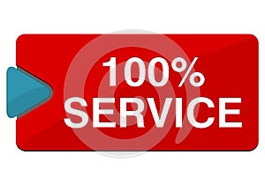 Modern red 100% service sign