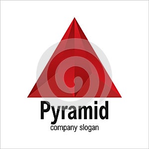 Modern Red Arrow Geometric Polygon Triangle Pyramid Logo Symbol