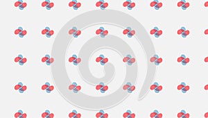 Modern red and blue flower pattern