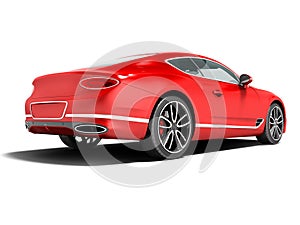 Modern red car sedan business class for trip to work behind 3d r