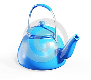 Modern red electric kettle, 3D rendering