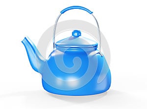 Modern red electric kettle, 3D rendering