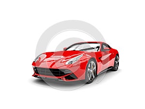 Modern red fast sports concept car - beauty shot