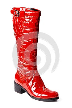 Modern red female boots