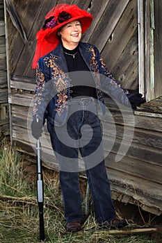 Modern Red Hat Cowgirl