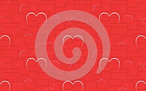 Modern Red Heart Seamless Vector Pattern Background