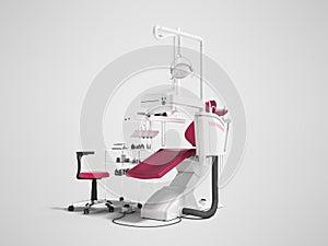 Modern red leather chair for dental office with dentistry tool i