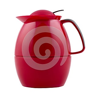 Modern red teapot, coffee pot or jar