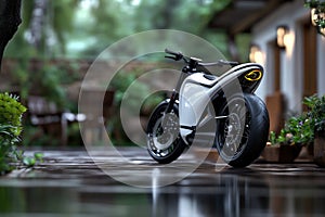 Modern refinement: high level of sophistication and perfection in modernized motorcycle, representing high class and photo
