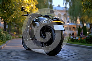 Modern refinement: high level of sophistication and perfection in modernized motorcycle, representing high class and photo