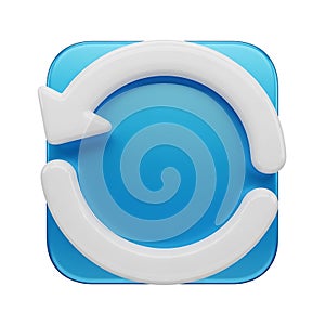 Modern refresh and reload icon on a blue background
