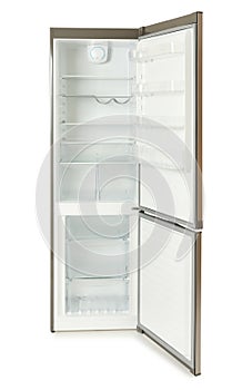Modern refrigerator with open door