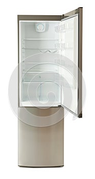 Modern refrigerator with open door