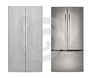 Modern refrigerators isolated