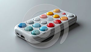 Modern Remote with Colorful Tactile Buttons