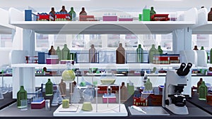 Modern research equipment in science medical lab