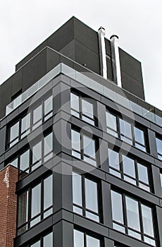 modern residential apartment building in brooklyn, new york (luxury condo high rise real estate units) co-op detail