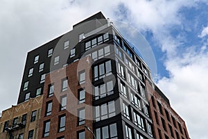 modern residential apartment building in brooklyn, new york (luxury condo high rise real estate units) co-op detail