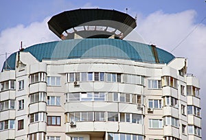 Modern residential apartment building tower in the city