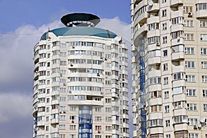 Modern residential apartment building tower in the city