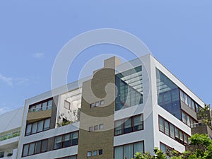 Modern residential building top in San Isidro, Lima photo