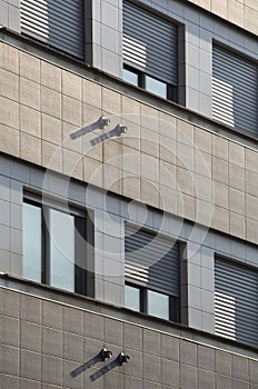 Modern residential building windows close-up, Braga.