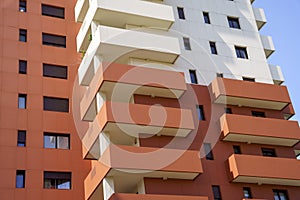 Modern residential buildings along via Principe Eugenio in Milan, Italy photo