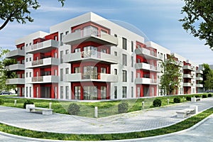 Modern residential buildings in the city