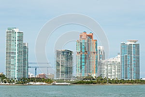 Modern residential buildings on Miami Beach