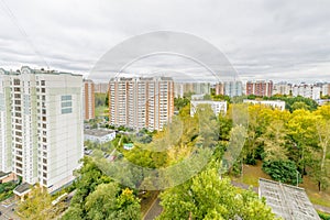 Modern residential high-rise houses in new districts of Moscow