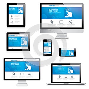 Modern responsive web design computer, laptop, tab