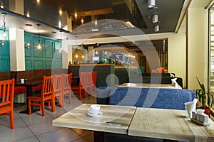 Modern restaurant, bar or cafe interior