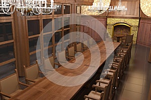 Restaurant, interior visualization, 3D illustration