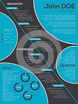 Modern resume curriculum vitae with cool circle elements