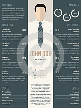 Modern resume cv template with business suit