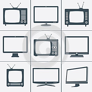 Modern and Retro TV icons