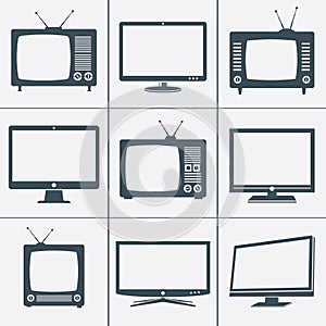 Modern and Retro TV icons