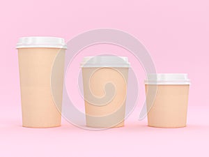 Modern Reusable Cup 3D Rendering Pink Background