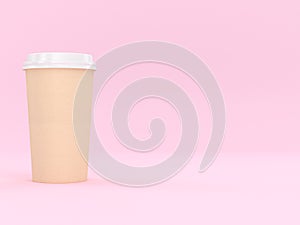 Modern Reusable Cup 3D Rendering Pink Background