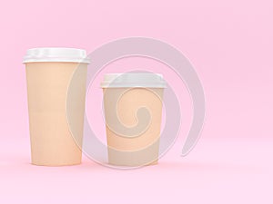 Modern Reusable Cup 3D Rendering Pink Background